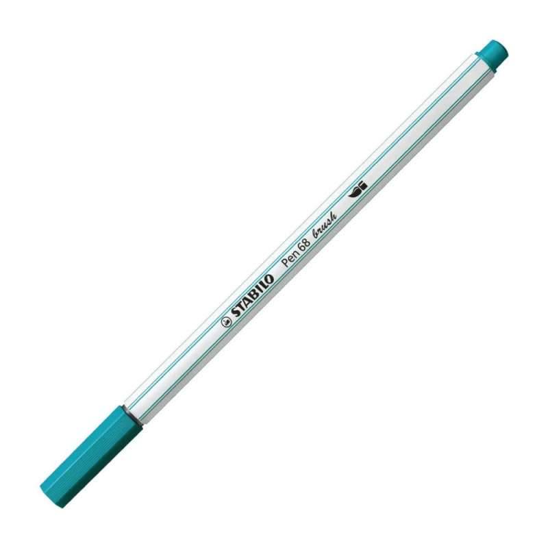 STABILO Premium-Filzstift Pen 68 brush, Sets Einzeln, Farbe türkisblau von STABILO