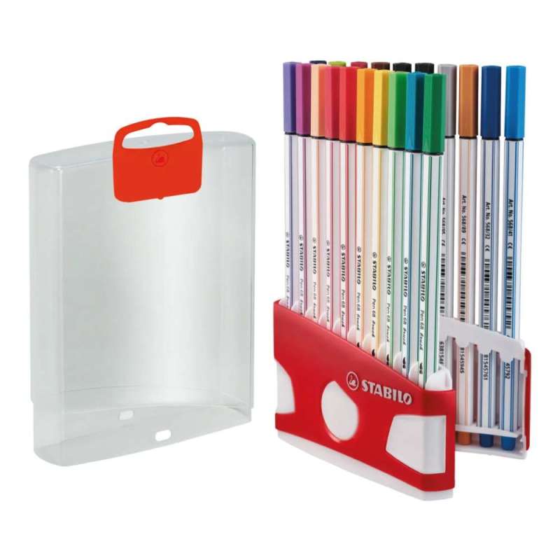 STABILO Premium-Filzstift Pen 68 brush, Sets Sets, STABILO Sets 20er Set Klappbox ColorParade, Farbe rot STABILO Premium-Filzstift Pen 68 brush, Sets Sets, STABILO Sets 20er Set Klappbox ColorParade, Farbe rot von STABILO