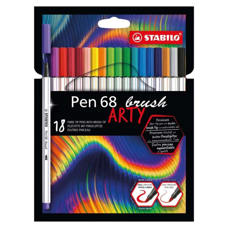 STABILO Premium-Filzstift Pen 68 brush ARTY, STABILO Sets 18er Set STABILO Premium-Filzstift Pen 68 brush ARTY, STABILO Sets 18er Set von STABILO