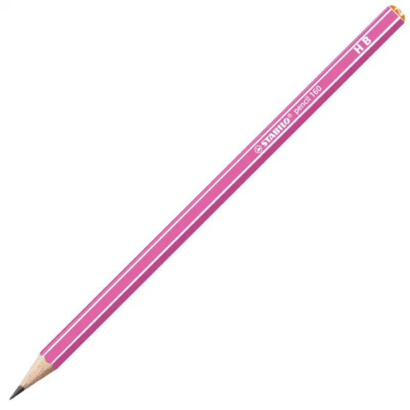 STABILO Schulbleistift pencil 160, Sets Einzeln, Bleistift ohne Radierer, Härtegrad HB, Farbe pink von STABILO