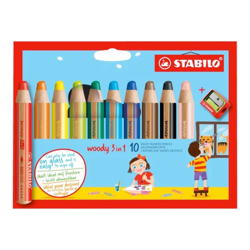 STABILO Wachsmalstifte woody 3 in 1, Sets Sets, STABILO Sets 10er Set + Spitzer STABILO Wachsmalstifte woody 3 in 1, Sets Sets, STABILO Sets 10er Set + Spitzer von STABILO