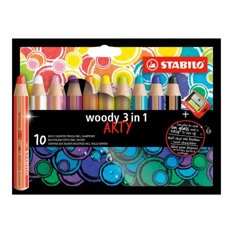STABILO Wachsmalstifte woody 3 in 1 ARTY, STABILO Sets 10er Set + Spitzer STABILO Wachsmalstifte woody 3 in 1 ARTY, STABILO Sets 10er Set + Spitzer von STABILO