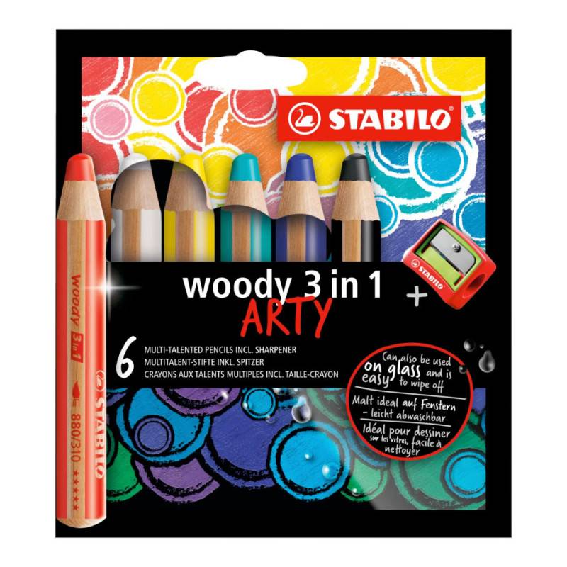 STABILO Wachsmalstifte woody 3 in 1 ARTY, STABILO Sets 6er Set + Spitzer STABILO Wachsmalstifte woody 3 in 1 ARTY, STABILO Sets 6er Set + Spitzer von STABILO