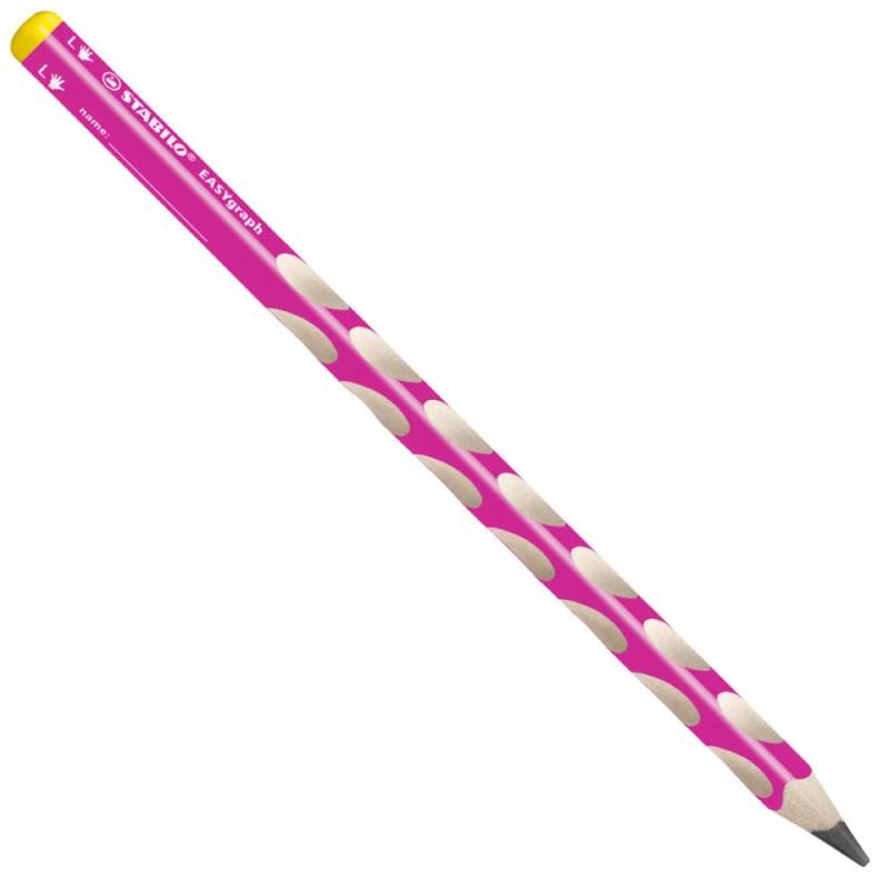 STABILO ergonomischer Bleistift EASYgraph, Händigkeit linkshändig, Härtegrad HB, Farbe pink von STABILO