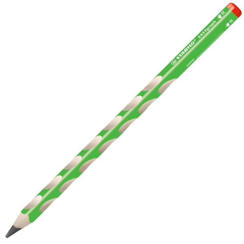 STABILO ergonomischer Bleistift EASYgraph, Händigkeit rechtshändig, Härtegrad B, Farbe grün von STABILO