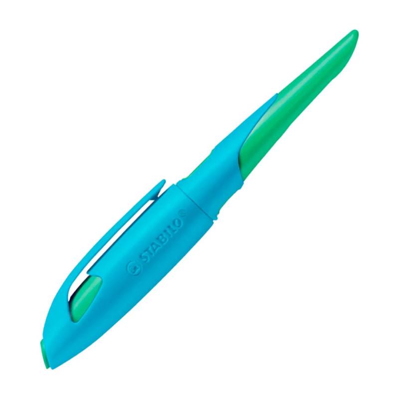 STABILO ergonomischer Schulfüller EASYbirdy, Händigkeit rechtshändig, Federbreite Feder A (Anfängerfeder), STABILO Farben himmelblau/grasgrün von STABILO