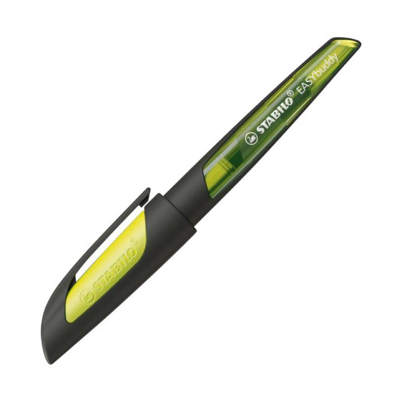 STABILO ergonomischer Schulfüller EASYbuddy, Federbreite Feder L (Linkshänderfeder), STABILO Farben schwarz/limette von STABILO