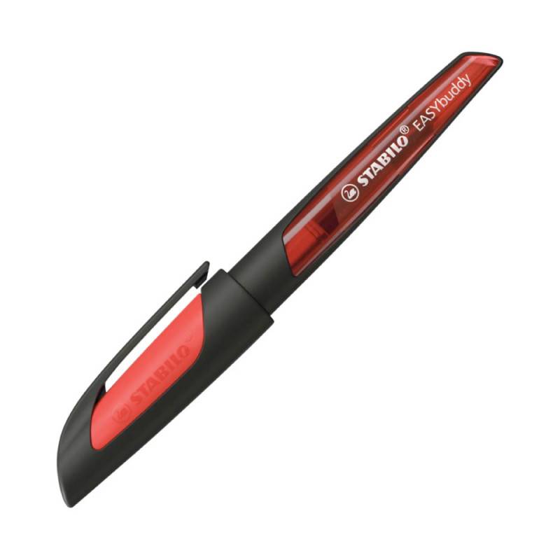 STABILO ergonomischer Schulfüller EASYbuddy, Federbreite Feder M (Standardfeder), STABILO Farben schwarz/koralle von STABILO
