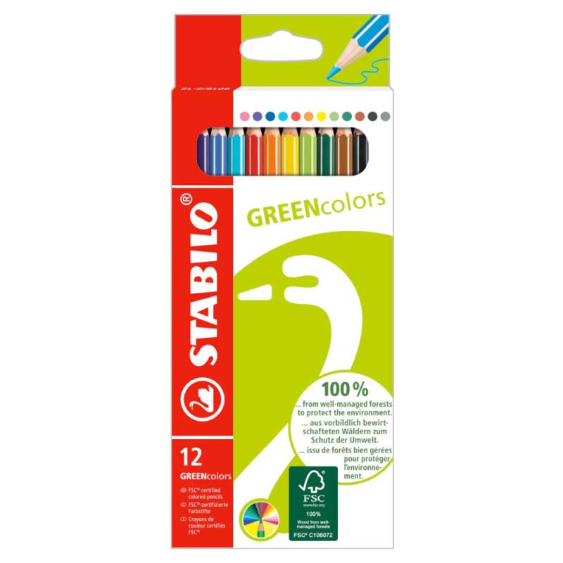 STABILO umweltfreundliche Buntstifte GREENcolors, Sets 12er Set STABILO umweltfreundliche Buntstifte GREENcolors, Sets 12er Set von STABILO