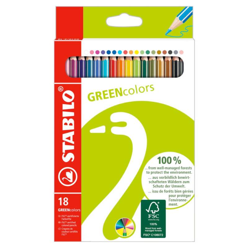 STABILO umweltfreundliche Buntstifte GREENcolors, Sets 18er Set STABILO umweltfreundliche Buntstifte GREENcolors, Sets 18er Set von STABILO
