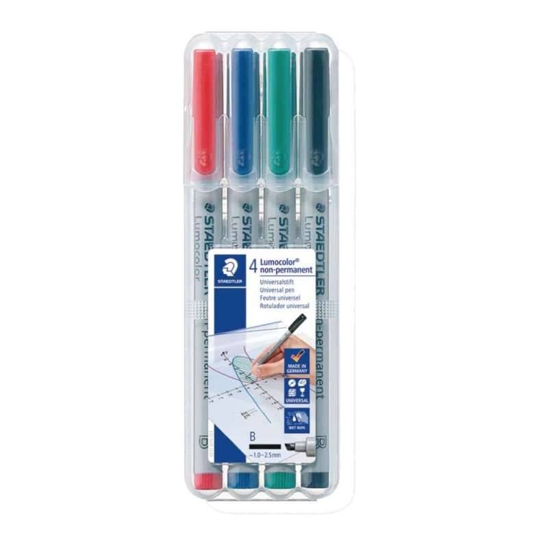 STAEDTLER Lumocolor Folienschreiber, Sets 4er Set, Ausführung abwischbar, Strichstärke 1 - 2,5 mm von STAEDTLER