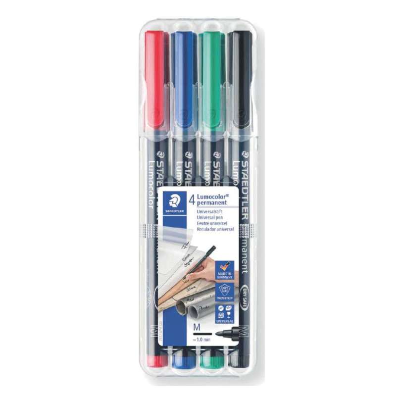 STAEDTLER Lumocolor Folienschreiber, Sets 4er Set, Ausführung permanent, Strichstärke 1,0 mm STAEDTLER Lumocolor Folienschreiber, Sets 4er Set, Ausführung permanent, Strichstärke 1,0 mm von STAEDTLER
