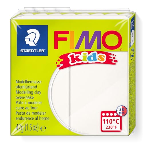 STAEDTLER ofenhärtende Modelliermasse FIMO kids, weiß, extra weich und geschmeidig, speziell für Kinder, Normalblock 42g, 8030-0 STAEDTLER ofenhärtende Modelliermasse FIMO kids, weiß, extra weich und geschmeidig, speziell für Kinder, Normalblock 42g, 8030-0 von STAEDTLER