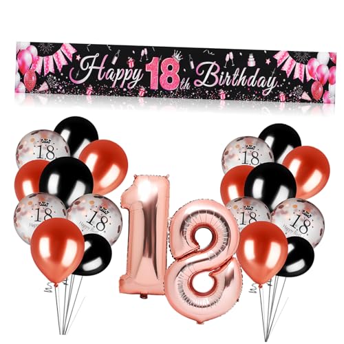 STAHAD 1 Set Set 18 Jahre alt Digital Austauschbar Geschenkset Happy Birthday Ballon 18 Geburtstag Dekorationen von STAHAD