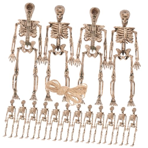 STAHAD 16st Halloween-skelettverzierung Realistische Menschliche Knochen Halloween-Figuren Tag des Toten Skeletts Miniatur-Skelett Halloween-Requisiten Drinnen Kunsthandwerk Plastik von STAHAD
