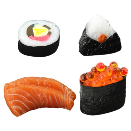 STAHAD Foto-Requisiten 4 Stück Simulation Lebensmittelmodell Bogus küchendekoration künstliches Sushi-Modell Faux-Onigiri-Dessert Japanisches Sushi-Modell gefälschtes Sushi-Modell Reis von STAHAD
