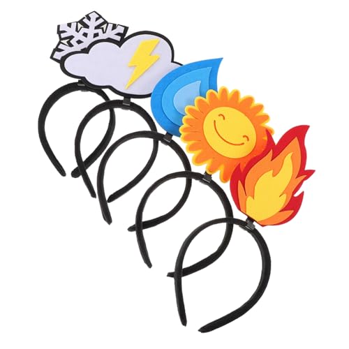 STAHAD 5 Stück Kreative Party Haarzubehör Flammen-stirnband Winter-schneeflocken-stirnband Lustige Stirnbänder Für Frauen Mit Neuheit Partydekorationen Filz von STAHAD