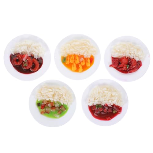 STAHAD 5 Teiliges Requisitenmodell Vorgetäuschte Reisspiel Lebensmittelmodell Für Die Spielküche Gefälschte Lebensmittelsimulation Lebensmittelspielzeug von STAHAD
