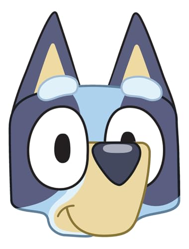 STAR CUTOUTS SM477 Blaue Papp-Gesichtsmaske – Ideal für Bluey Thema, Partys, Geburtstage & Bluey Room Decorations, Babypartys & Events von STAR CUTOUTS