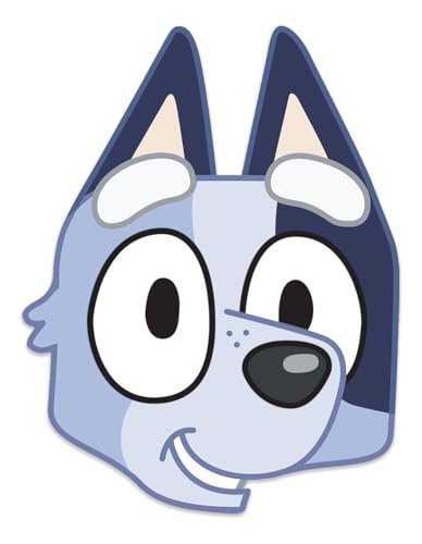 STAR CUTOUTS SMP502 Gesichtsmasken aus Karton, 6 Stück, Blau, Bingo, Chili, Bandit, Muffin, Socken, ideal für Bluey Themenpartys von STAR CUTOUTS