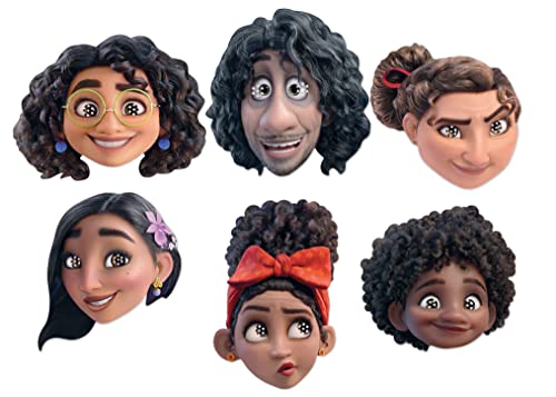 STAR CUTOUTS SMP429 Encanto Masken 6er-Pack mit Mirabel, Bruno, Antonio, Luisa, Dolores und Isabela Karton-Gesichtsmasken STAR CUTOUTS SMP429 Encanto Masken 6er-Pack mit Mirabel, Bruno, Antonio, Luisa, Dolores und Isabela Karton-Gesichtsmasken von STAR CUTOUTS