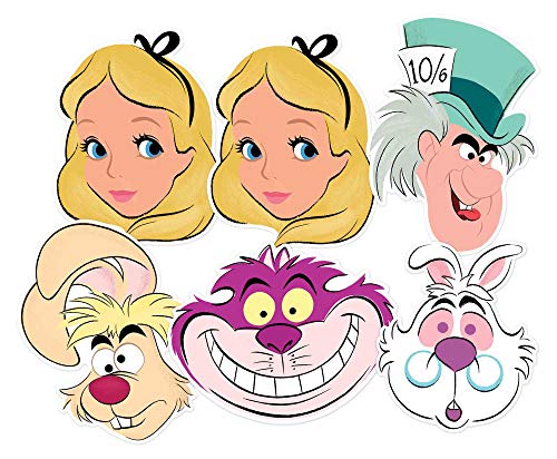 Star Cutouts Ltd Alice im Wunderland – 6 Stück Alice x 2, Grinsekatze, verrückter Hutmacher, Märzhase, weißes Kaninchen, Sechserpack Masken für Geburtstage, Fans und Partys, tolles Gesprächsthema, mehrfarbig Star Cutouts Ltd Alice im Wunderland – 6 Stück Alice x 2, Grinsekatze, verrückter Hutmacher, Märzhase, weißes Kaninchen, Sechserpack Masken für Geburtstage, Fans und Partys, tolles Gesprächsthema, mehrfarbig von STAR CUTOUTS