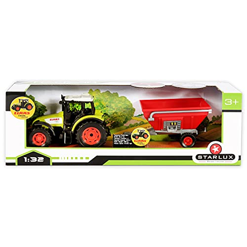 STARLUX 802038 Set Claas Celtis 446 Traktor und Kornanhänger, rot, grün, 1/32e von STARLUX