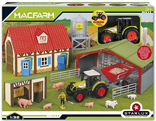STARLUX Großer Bauernhofkasten mit 3 Gebäuden, Claas-Traktor, Tieren und vielen Zubehörteilen im Maßstab 1:32 – Spielzeug für Kinder ab 3 Jahren – 802244 STARLUX Großer Bauernhofkasten mit 3 Gebäuden, Claas-Traktor, Tieren und vielen Zubehörteilen im Maßstab 1:32 – Spielzeug für Kinder ab 3 Jahren – 802244 von STARLUX
