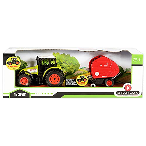 STARLUX – Spielzeug-Set Traktor Claas Celtis 446 mit Seiner Roundballerin – erhältlich in 4 verschiedenen Versionen – Spielzeug für Kinder ab 3 Jahren – 802038 von STARLUX