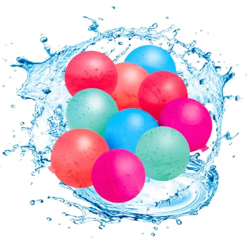 STARLYF 10 wiederverwendbare Wasserballons, wiederverwendbare Wasserpumpe, Silikonwasserkugeln mit Schnellfüllung, Selbstschließend, Tragetasche STARLYF 10 wiederverwendbare Wasserballons, wiederverwendbare Wasserpumpe, Silikonwasserkugeln mit Schnellfüllung, Selbstschließend, Tragetasche von STARLYF