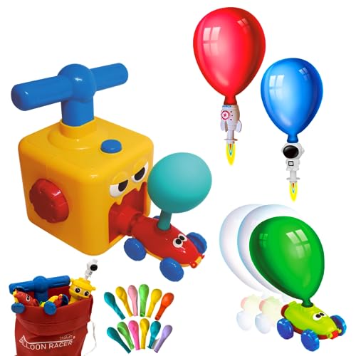 Starlyf Spielzeug-Auto Balloon Racer, (22-TLG), mit Luftballon angetriebenes Auto und Rakete + 12 Ballons, Kinder Spielzeug Set, Kreativspielzeug, Spielspaß für Kinder, Outdoor-Spielzeug von STARLYF