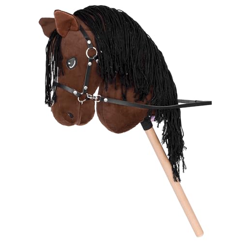 Start Hobby Horse Steckenpferd aus Plüsch mit Holzstock – Realistisches Stockpferd mit Langer Mähne zum Frisieren – Weiches Spielpferd für Kinder (Bella (Braun), A3) von START ENJOY THE RIDE