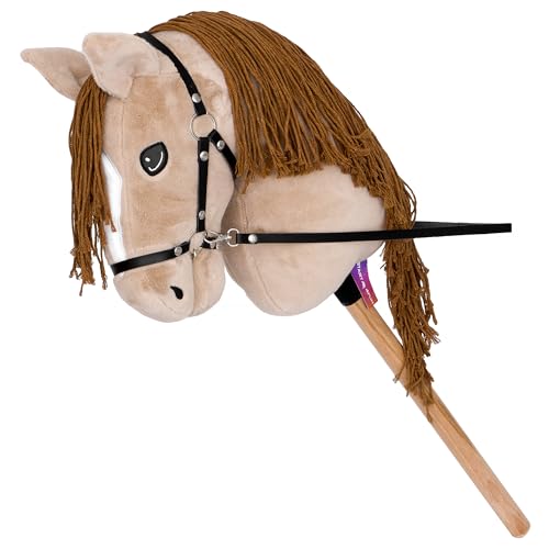 Start Hobby Horse Steckenpferd aus Plüsch mit Holzstock – Realistisches Stockpferd mit Langer Mähne zum Frisieren – Weiches Spielpferd für Kinder (Bonnie (Beige), A3) von START ENJOY THE RIDE