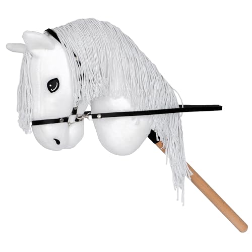 Start Hobby Horse Steckenpferd aus Plüsch mit Holzstock – Realistisches Stockpferd mit Langer Mähne zum Frisieren – Weiches Spielpferd für Kinder (Willow (Weiß), A3) von START ENJOY THE RIDE