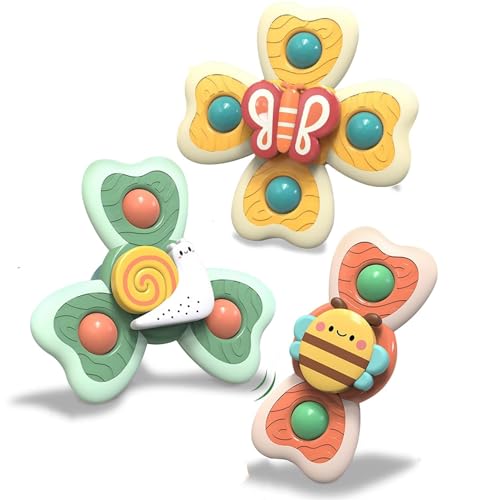 3 Stück Spielzeug ab 3 Monate, Sicheres Badewannenspielzeug Baby, Reisespielzeug, Sensorik Spielzeug Baby, Spinner mit Saugnapf, Tischspielzeug Saugnapf 3 Stück Spielzeug ab 3 Monate, Sicheres Badewannenspielzeug Baby, Reisespielzeug, Sensorik Spielzeug Baby, Spinner mit Saugnapf, Tischspielzeug Saugnapf von STARTONYOU