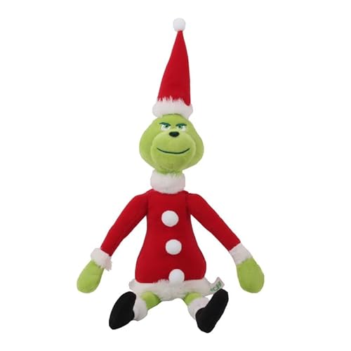 Plüschtier Grinch Weihnachten Hunde Plüsch Puppe Stuffed Toy Wurfkissen Stofftier Geschenke für Kinder Mädchen Jungen (Weihnachten Grinch) von STARTONYOU