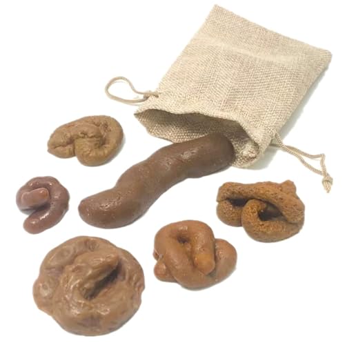 STARTONYOU Fake Kacke, 6pcs Kackhaufen Scherzartikel Fake Scheiße Kackwurst Scheißhaufen, Ganz Große Kacke Scheiße Tricky Toys Prank Requisiten mit Drawstring Tasche für Halloween April Fools von STARTONYOU