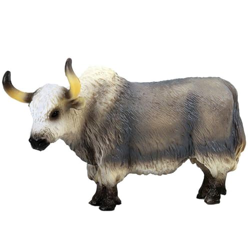 STARTONYOU Grauer Yak Figuren Realistisch Tierfiguren Frühe Erziehung Hundespielzeug Wissenschaftsprojekt Weihnachten Geburtstag Kuchendeckel Kinder Kleinkind (Grey) von STARTONYOU