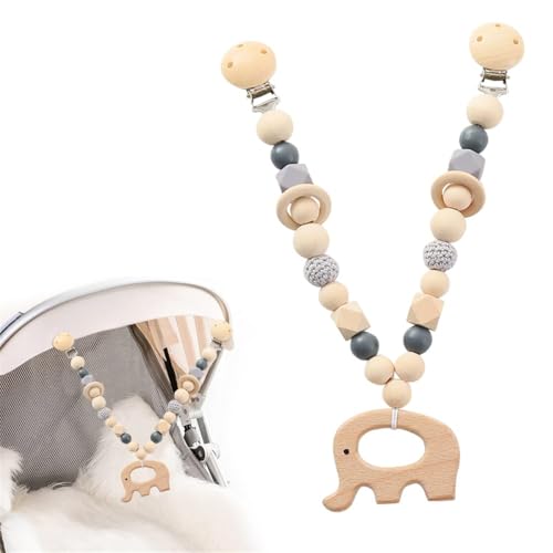 STARTONYOU Kinderwagenkette Holz Baby, Kinderwagen Kette für Babys, Kinderwagenkette Junge Mädchen, Kinderwagen Spielzeug für Babys ab 0+ Monaten von STARTONYOU