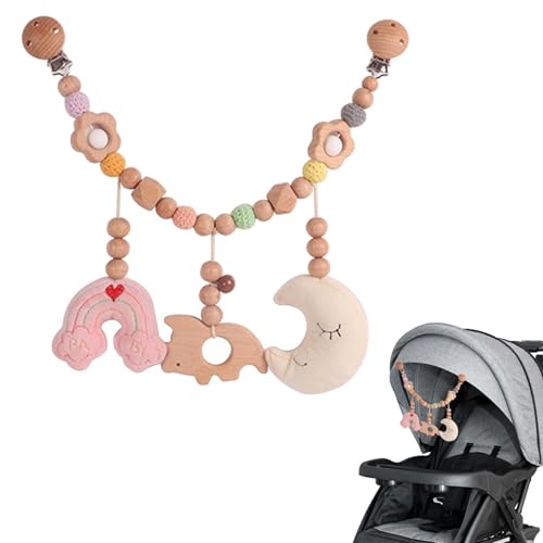 STARTONYOU Kinderwagenkette Holz Baby, Kinderwagen Kette für Babys, Kinderwagenspielzeug Mädchen Junge, Kinderwagen Zubehör Kinderwagenkette für Babys und Kleinkinder ab 0+ Monaten von STARTONYOU