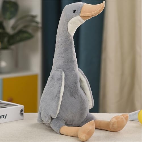 STARTONYOU Plüsch Kuscheltier Gans, Tierische Große weiße Gans Plüschtier, Weich Süßes Gans Kuscheltier Spielzeug Tier für Erwachsene und Kinder Geschenke (Grau,50cm) von STARTONYOU