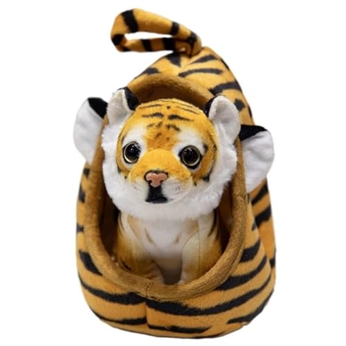 STARTONYOU Realistisches Tiger Plüschtier, Süßes Weiches Leoparden Plüschtier Kuscheltier Kissen Plüschpuppe Heimdekoration Geschenke(Brown) von STARTONYOU