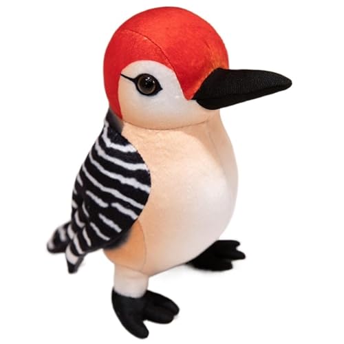 STARTONYOU Specht Plüsch, Weiche Kuschelige Stofftiere Puppen Realistisches Vogel Plüschtier Pädagogisches Spielzeug for Lustige Geschenke(Red,20cm) von STARTONYOU