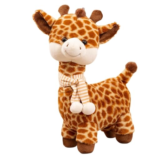 STARTONYOU Stofftier Plüschtie Niedliche Giraffe Plüschpuppe Hirsch Geburtstagsgeschenk Kinder schlafen mit Puppenschal Langer Hals (30 cm) von STARTONYOU