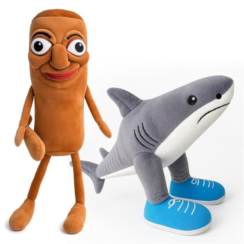 STARTONYOU Tralalero Tralala PlüSchfigur,Lustiges Italian Brainrot PlüSchtier,Weicher Hai Mit Sneakers,Perfekt FüR Kinder & Erwachsene,SammlerstüCk,Kuscheltier FüR Fans. (2PCS) von STARTONYOU
