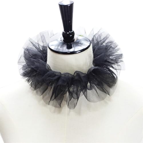 STARTONYOU Women Tüll Fluffy Rüschen Gefälschter Kragen Layered Mesh Cosplay Kostüm Clown Choker von STARTONYOU