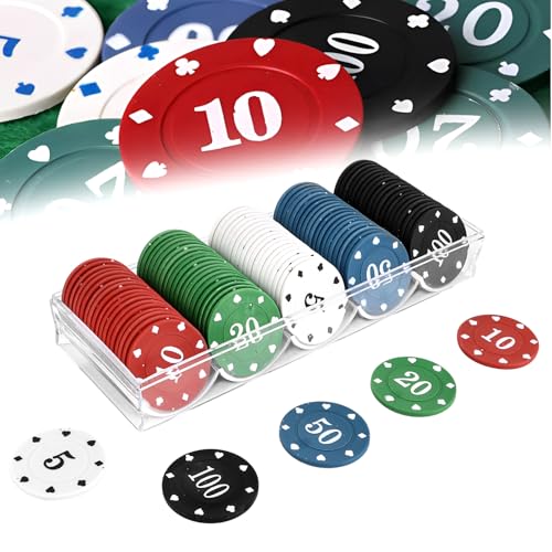 STARVAST 300PCS Pokerchips,Pokerkoffer Schwarze Samttasche,Pokerset,5 farbige Zählzähler STARVAST 300PCS Pokerchips,Pokerkoffer Schwarze Samttasche,Pokerset,5 farbige Zählzähler von STARVAST
