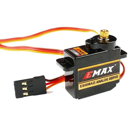 EMAX ES08MA II 12g Mini Metal Gear Analog Servo für RC Robotik Flugzeug Wing Auto Fernbedienung Fahrzeuge (4 Stück) von STASRC