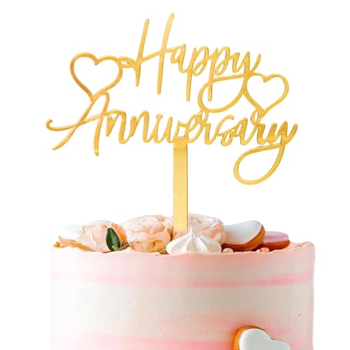 1 goldener „Happy Anniversary“-Tortenaufsatz, Acryl-Herz-Tortendekoration für Hochzeiten, Jubiläen oder Partys. 1 goldener „Happy Anniversary“-Tortenaufsatz, Acryl-Herz-Tortendekoration für Hochzeiten, Jubiläen oder Partys. von STATWTHMA