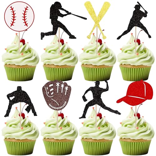 16 Cupcake-Topper in Baseball-Motiv, glitzernde Cupcake-Dekorationen mit Sportmotiven für Baseball-Partys. 16 Cupcake-Topper in Baseball-Motiv, glitzernde Cupcake-Dekorationen mit Sportmotiven für Baseball-Partys. von STATWTHMA